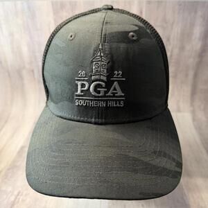 PGA 2022 Southern Hills Golf Hat New Era Size SMALL/MEDIUM Black Camo